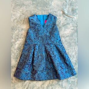 Lilly Pulitzer Mini Tanlee Dress in Teal Bay Blooming Brocade Size 3